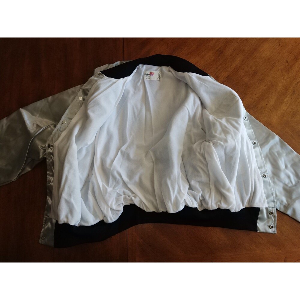 Vintage King Louie Pro Fit Silver Bomber Jacket Adult Large Nylon USA Wix Filter - Picture 13 of 16
